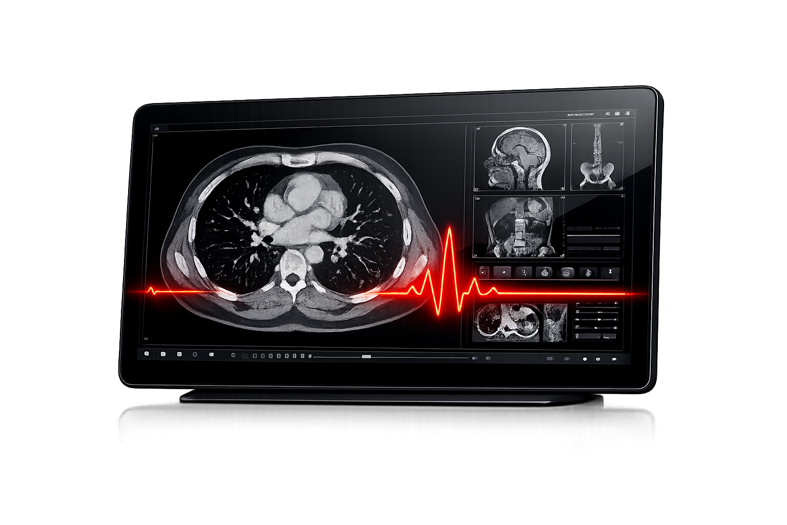Radynex teleradiology viewer displaying a CT scan
